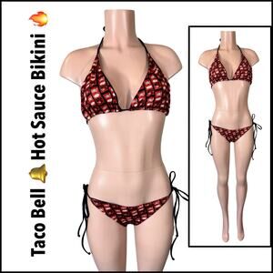 Taco Bell Fire 🔥 Hot Sauce Bikini SZ L $99